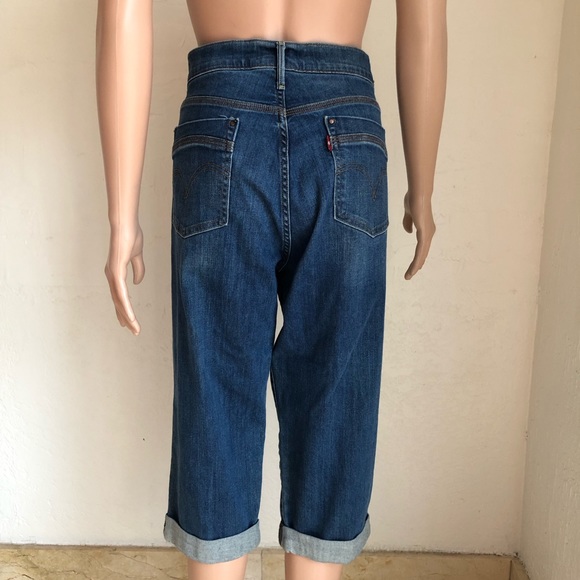 Levi’s Blue Capri Denim Jeans Pants Women’s Size 14 Foldable Bottoms Slim-Fit - Picture 2 of 16